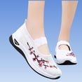 thumbnail image 5 of BRGZLK Orthopedic Shoes for Women Summer Trendy Embroidered Flower Arch Support Walking Sneakers Breathable Comfortable Mesh Slip On Shoes White 5.5, 5 of 6