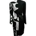 thumbnail image 5 of Qiylii Women Bodycon Pencil Midi Dress Patchwork Long Flared Sleeve Print Round Neck Work Dress Elegant Stitching Office Dress, 5 of 6