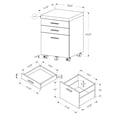 thumbnail image 4 of File Cabinet Rolling Mobile Printer Stand Office Work Laminate Grey, 4 of 12