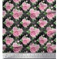 thumbnail image 1 of Soimoi Cotton Duck Fabric Check,Leaves & Rose Floral Print Fabric by The Yard 42 Inch Wide, 1 of 3