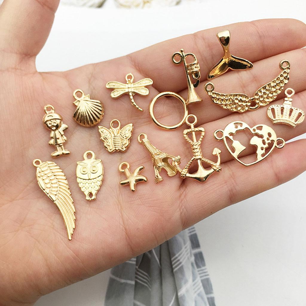 50pcs Alloy Necklace Pendant Flower Assorted Keychain Earring