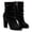 Black, variant on Women's Open Peep Toe Ankle Boots Side Zipper Block High Heels Winter Fall Trendy Daily Outfit Ruched Style Booties Shoes Size 9 Brown