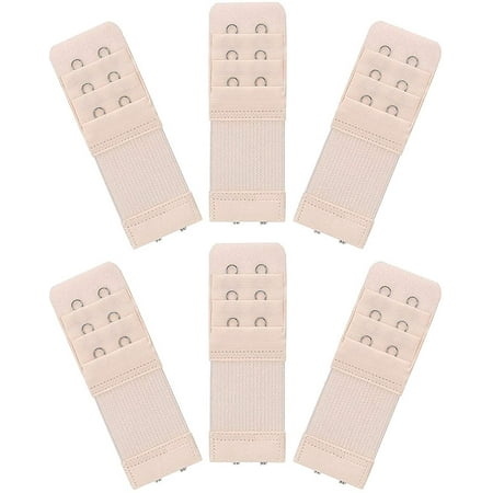 

6 Pieces Women s Soft Comfortable Elastic Bra Extenders Bra Extension Strap 2 Hook 3 Row Lady s Bra Extender Bra Band(Color)