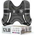 thumbnail image 1 of TEMOGU-Weighted Vest for Women & Men with Reflective Stripe and Adjustable Buckle, Comfortable & Durable Rucking Vest for Walking, Running & Strength Training, 12LBS-Gray, 1 of 4