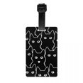 thumbnail image 1 of Custom Cute Black Cat Luggage Tag Custom Baggage Tags Privacy Cover ID Label, 1 of 1