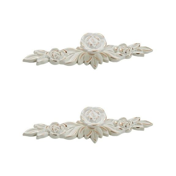 2 Pack Door Handle Rose Replace Old Handles Ivory White Knob