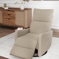 thumbnail image 3 of Leumius Swivel Recliner Chair,270° Swivel Rocker Chair for Adults,Small Rocking Recliner for Small Spaces, Upholstered Fabric Glider Recliner Nursery,Living Room Chair,Theater SeatingBrown, 3 of 26