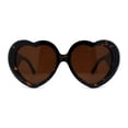 thumbnail image 4 of Womens Oversize Iconic Thick Plastic Arm Heart Sunglasses Tortoise Brown, 4 of 4