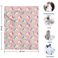 thumbnail image 4 of Pink Cartoon Unicorn Lightning Pattern Blanket,Comfortable Soft Lamb Wool Throw Blanket,All Season,Warm Lightweight Blankets for Sofa Bed Couch Living Room Chair,30"x40", 4 of 4