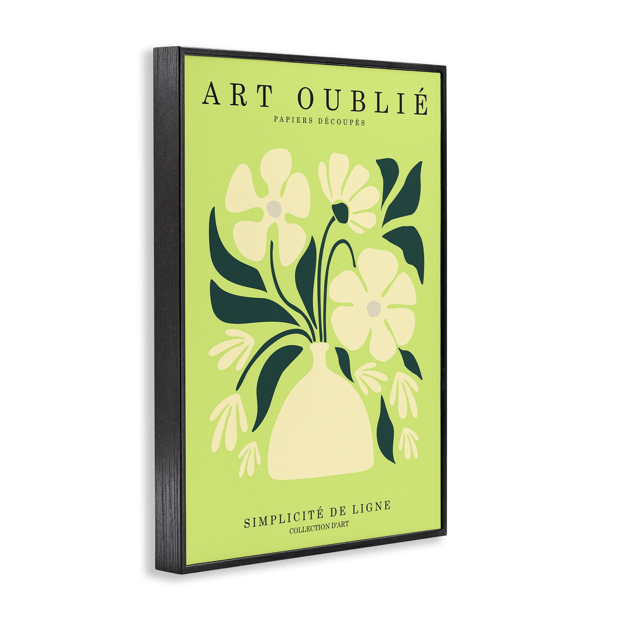 Stupell Industries French Gallery Bouquet Typography Painting Black Framed Art Print Wall Art, 20 x 30