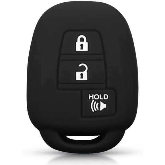 Key Fob Cover Compatible with Toyota Camry Corolla RAV4 Prius C Highlander 2012-2020 4 Button Keychain Case Holder Protector,Black 3 Buttons