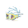 thumbnail image 1 of ZHAOCHENG Gafas de natación amarillas y azules para niños (4-12 años), gafas de natación impermeables y anti-UV para niños y niñas, máscara de natación para niños, incluidos tapones para los oídos., 1 of 5