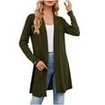 thumbnail image 1 of Hauts à Manches Longues pour Femmes Mode pour Femmes Cardigan à Manches Longues Uni avec Poignets et Fente au Bas Hauts à Manches Longues pour Femmes Chemisiers à Manches Longues pour Femmes Hauts à Manches Longues, 1 of 8