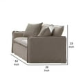 thumbnail image 5 of Savoir Loveseat, 2 Accent Pillows, Plush Modern Beige Linen, 64 Inch, 5 of 5