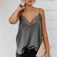 thumbnail image 4 of Fengqque Women Silk Satin Camisole Plain Strappy Vest Top Sleeveless Blouse Casual Tank, 4 of 5
