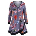 thumbnail image 1 of Más el tamaño de media cremallera de la impresión floral de la blusa Rosegal Blusas Tallas Grandes, 1 of 5