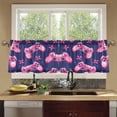 thumbnail image 7 of Ryvnso Pink Handle Curtains Sets Short Curtain Rod Pocket Half Window Cafe Farmhouse Tier 2 Panels 57"W x 36"L, 7 of 7