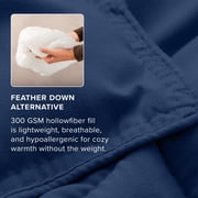 Bare Home Goose Down Alternative Comforter Set, Premium 1800 Collection, with Pillow Shams, 3 Piece Set, Queen, Dark Blue