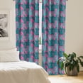 thumbnail image 3 of Ambesonne Botanical 4-Panel Curtains, Agave Plants, 56"x95", Pink Teal and Seafoam, 3 of 4