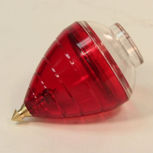 Spintastics Trompo Bearing Tip Spin Top Clear with Red 