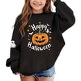 thumbnail image 5 of YUANxueke Boys & Girls Fleece Sweatshirt, Long Sleeve Cute Pumpkin Print Oversized Shirt, Casual Crewneck Loose Fit Pullover, 5 of 6