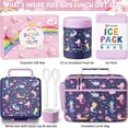 thumbnail image 2 of Lunch Box Set with Bento Box, Stainless Steel Vacuum Thermo Food Jar, Ice Pack, Utensils, Portable Insulated Lunch Bag for School, Travel, Office (Mermaid), 2 of 9