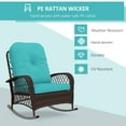 thumbnail image 4 of Outsunny Rattan Rocking Chair with Soft Cushion for Garden, Turquoise, 4 of 10
