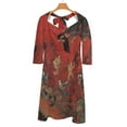 thumbnail image 6 of Crimson Hellish Bird Chaos Scene Womens Summer Dress Tie Back A Line Flare Dress, 6 of 9