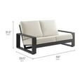 thumbnail image 4 of Lounge Loveseat Sofa, Gray, Aluminum, Outdoor Patio Balcony Cafe Bistro Garden Hospitality Restaurant, Modern Contemporary, HB37963, 4 of 9