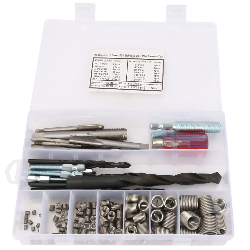 Easy Carrying Thread Repair Insert Kit Tough Wire Screw Sleeve Tool Set for Repair The Threaded Hole for Strengthen The Connection M121.25 
