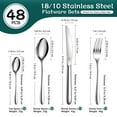 thumbnail image 5 of vancasso 48 Piece Silverware Sets , Stainless Steel Knife and Fork for 12，Silver Round handle, 5 of 6