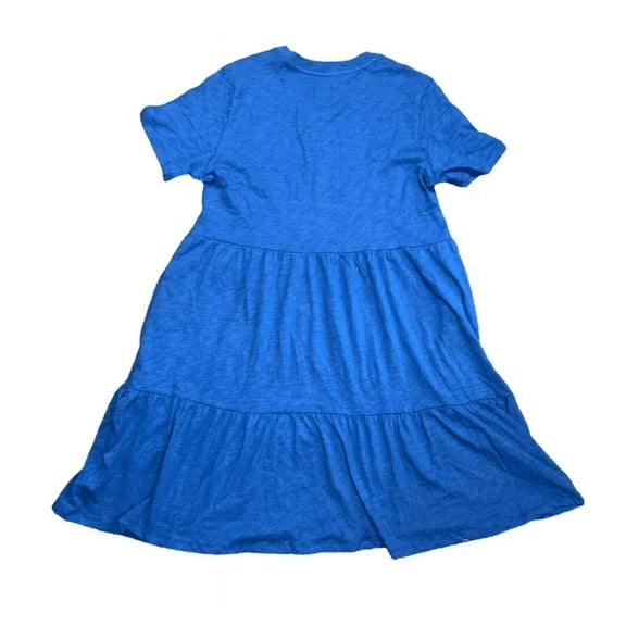 GAP Women's Soft Short Sleeve Crew Neck Tiered Dress (Nautical Blue, XL)