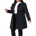 thumbnail image 2 of DARING DIVA Women's Plus Size Peter Pan Collar Long Sleeves Winter Coats 1X Dark Blue, 2 of 6
