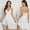 White, variant on Women's Floral Lace Mesh Pearl Decor Underwire Lingerie Slip Dress Deep V Neck Sleep Dress Nightgowns
