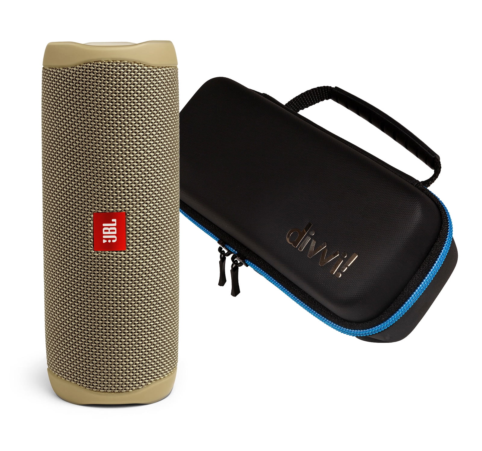 JBL Portable Bluetooth Speaker with Waterproof, Beige, JBLFLIP5SANDAM-FLIP45CASE