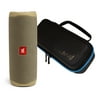 JBL Flip 5 Sand Portable Bluetooth Speaker w/divvi! Hardshell Case
