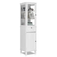 thumbnail image 4 of Tall Bathroom Cabinet with Doors and Shelves, Slim Storage Tower with Drawer and Adjustable Shelves, Narrow Bathroom Cabinet, Linen Cabinet for Bedroom, Living Room (White, 15.7"L x 15.7"W x 63"H), 4 of 9