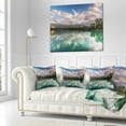 thumbnail image 3 of Designart City Lake with Cloud Reflection - Cityscape Photo Throw Pillow - 16x16, 3 of 5