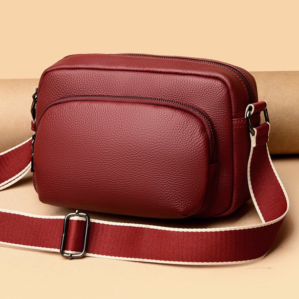 Bolso bandolera de piel auténtica con varios bolsillos, bandolera, bolso de ocio para mujer FLhrweasw Nuevo