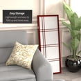 thumbnail image 3 of Red Lantern 4 ft. Short Double Cross Shoji Screen - Rosewood - 3 Panels, 3 of 6