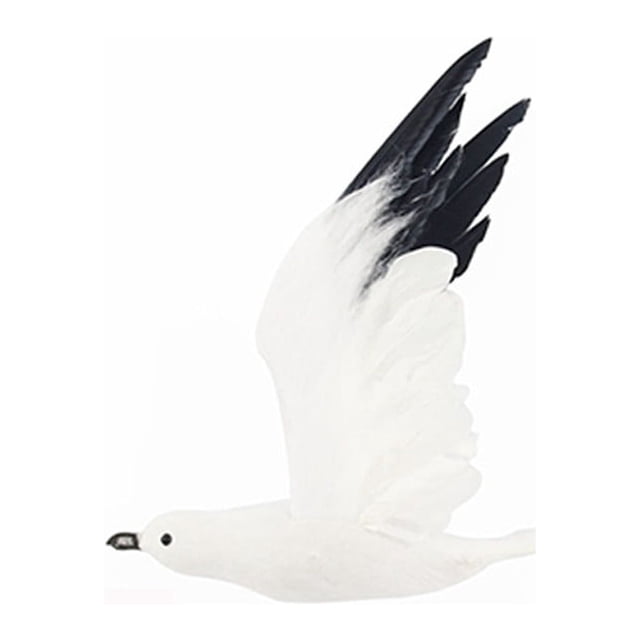 Teissuly 2Pcs Fake Artificial Feathered Seagull Decoy Realistic Seagull Garden Decor Teissuly WER202312023675
