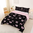 thumbnail image 2 of Erosebridal Black Pink Bow Full Size Comforter Sets, Girly Princess Cartoon Bedding Sets, 3pcs, 2 of 6