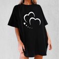 thumbnail image 2 of Blouses à Manches Courtes pour Femmes Mode Femme Uni Col Rond Imprimé T-Shirt à Manches Courtes Impression Blouse Ample Hauts Femmes Hauts à Manches Courtes Hauts à Manches Courtes pour Femmes, 2 of 5