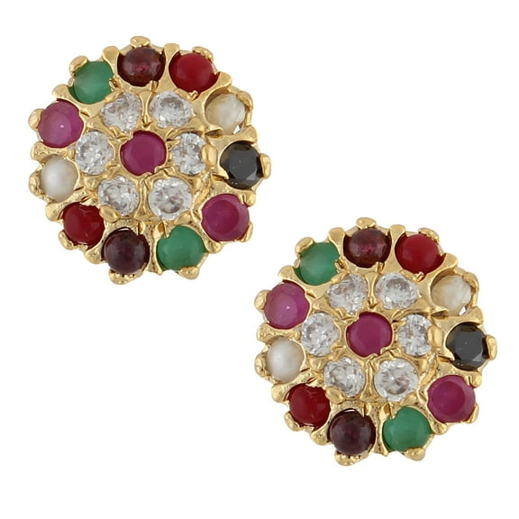 Efulgenz Indian Bollywood Designer Traditional CZ Stud Earrings Jewelry for Women Valentine Day