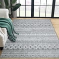 thumbnail image 2 of Moroccan Boho Area Rug Vintage Diamond Runner Rug Bohemian Entryway Rug WashableDistressed Bedroom Mat Indoor Entrance Carpet for Living Room Kitchen, Grey, 2' x 6', 2 of 9
