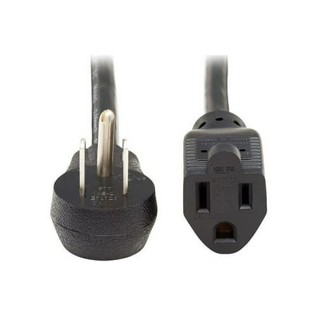 UPC: 0037332243812 | Tripp Lite P024-001-13A15D 1 ft. Extension Cord Right-Angle NEMA 5-15P to NEMA 5-15R – 13A 120V 16 AWG Black
