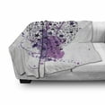 thumbnail image 2 of Romantic Soft Flannel Fleece Blanket, Watercolor Splashes Heart Sketch Valentine's Day Love Romance Pattern, Cozy Plush for Indoor and Outdoor Use, 50" x 60", Purple and Dark Purple, by Ambesonne, 2 of 5