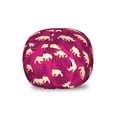 thumbnail image 1 of Safari Storage Toy Bag Chair, Wild Animal Silhouettes on Exotic Palm Leaves Zoo Design Abstract Tone, Stuffed Animal Organizer Washable Bag, Small Size, Dark Magenta Pale Yellow, by Ambesonne, 1 of 3
