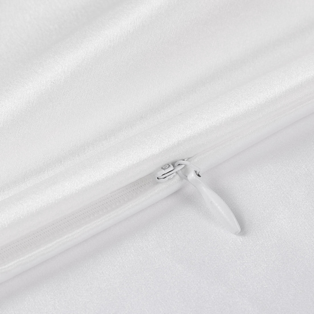 PiccoCasa Silk Pillowcase for Hair and Skin, 22 Momme Silk Pillow Cases Covers with Zip Queen White