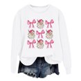 thumbnail image 1 of WEAIXIMIUNG Sweatshirts à Col Rond pour Femmes Zip Mode Hiver Festive Imprimé de Noël Col Rond, 1 of 3